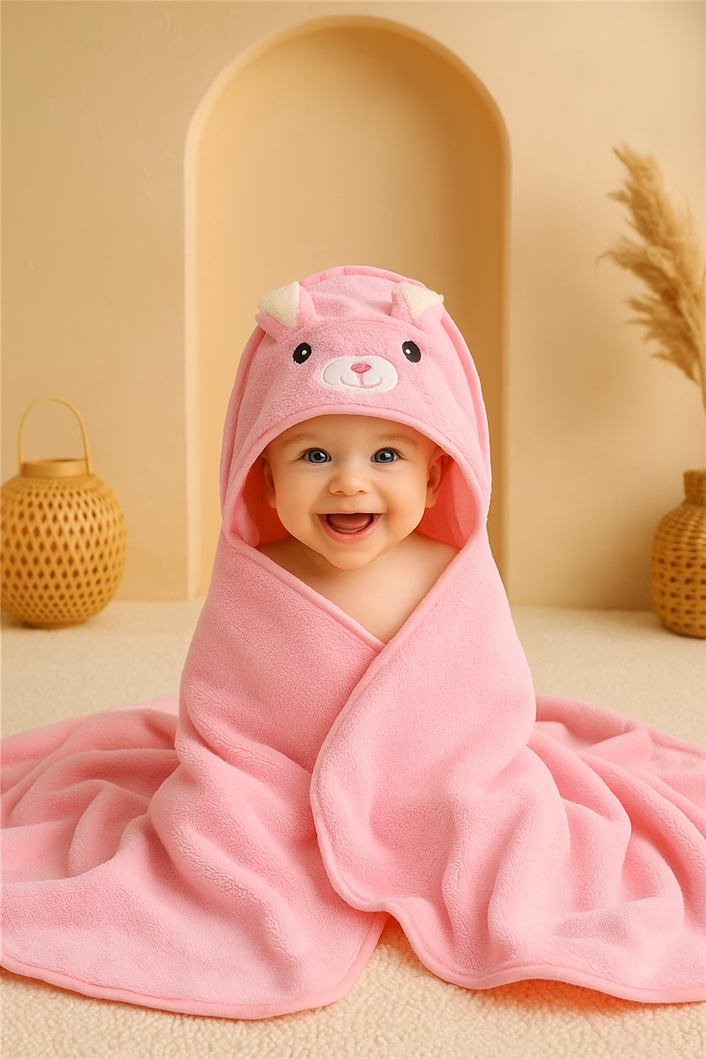 Baby Cape Lapinou Rose