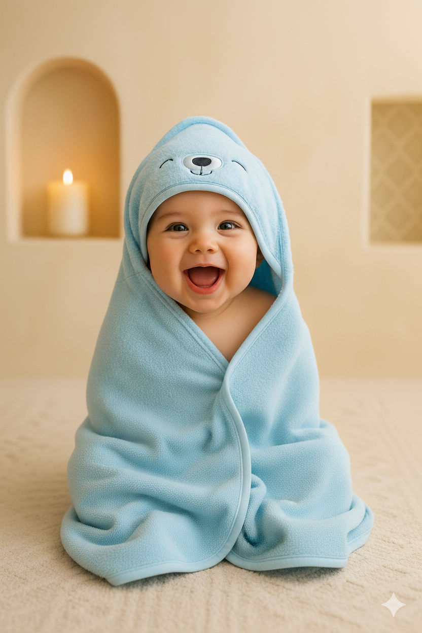 Baby Cape Chien Bleu