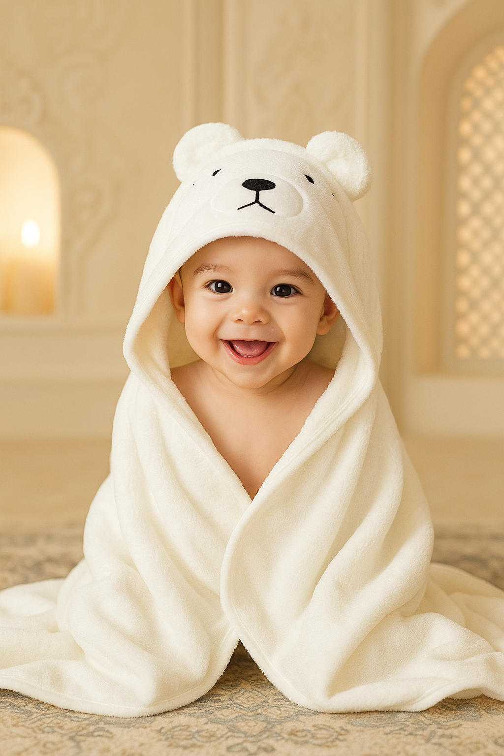 Baby Cape Ours Blanco